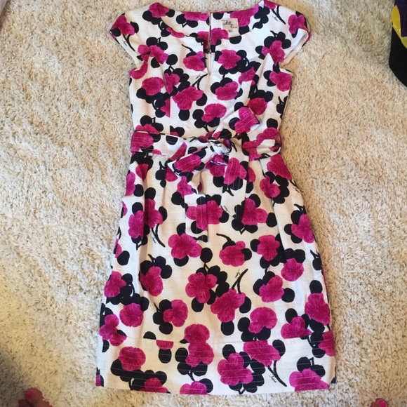Milly Pink and Black Floral Midi Dress - Picture 1 of 3